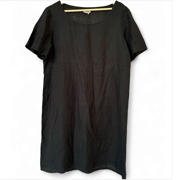 Eileen Fisher Tops - EILEEN FISHER | VINTAGE | Black Boxy Short Sleeve T-Shirt dress linen Ptp 22.5”